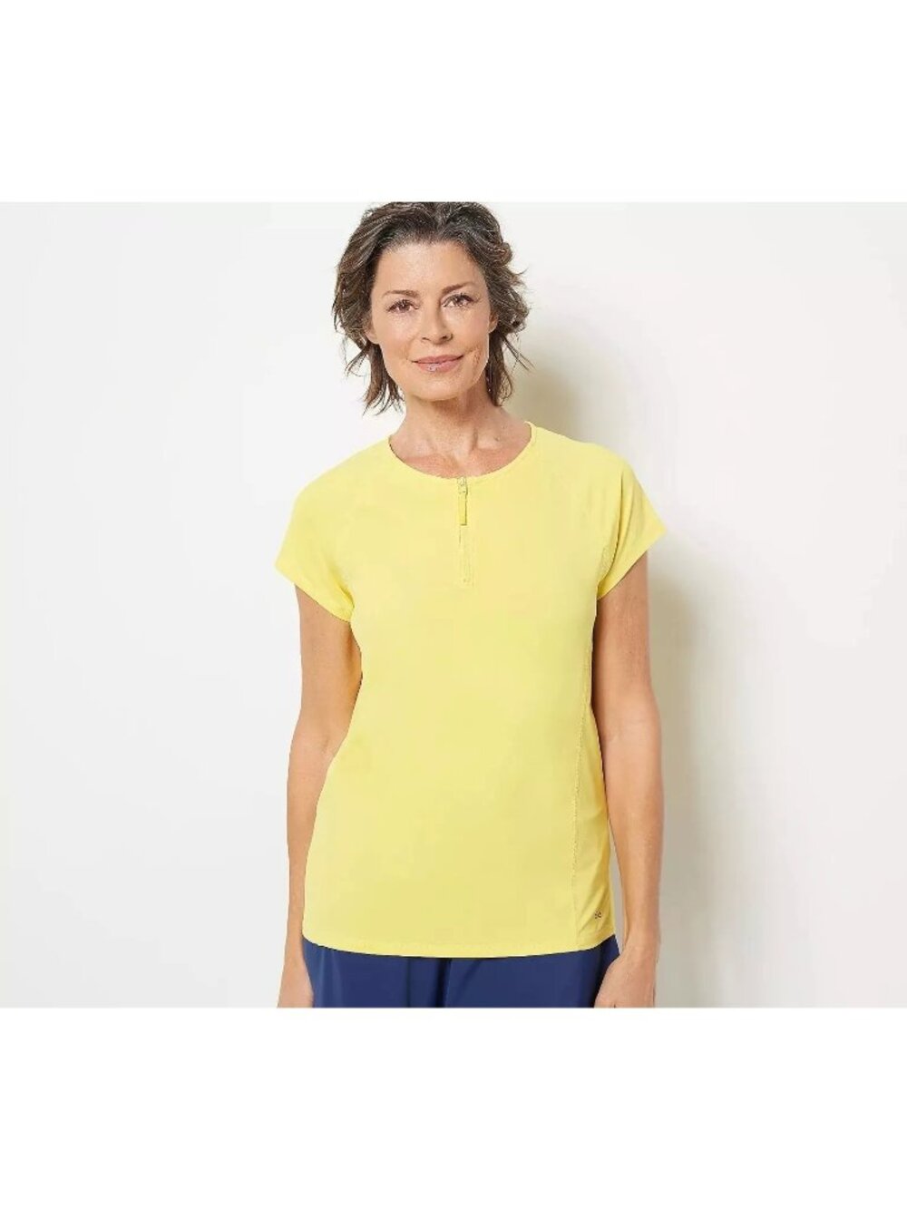Zuda UPF50 Shirt Size XS Short Sleeve Swim Lemon Nylon Blend Beach Summer NEW